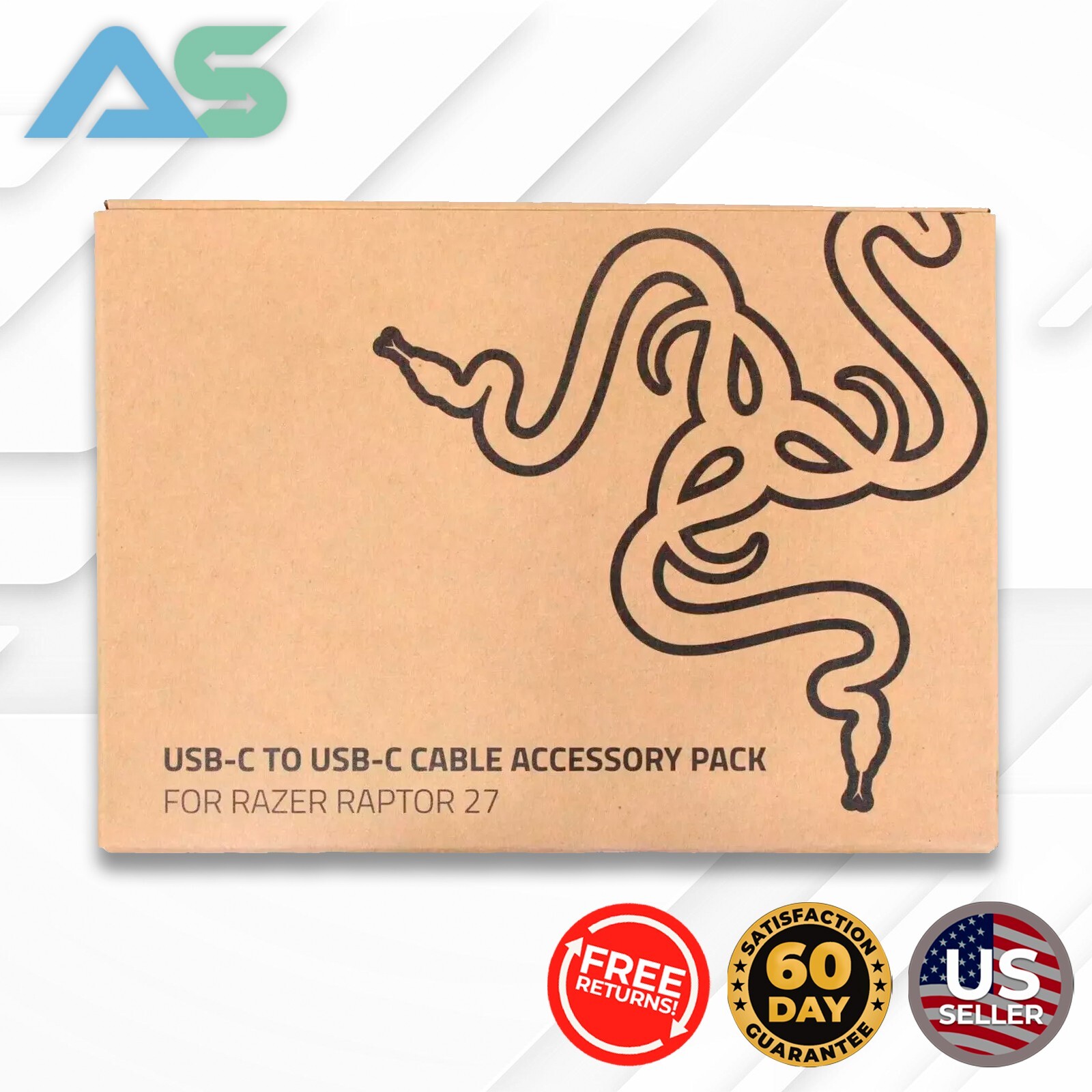 Genuine Razer USB-C to USB-C Cable Accessory Pack for Razer Raptor 27" Monitor🐍