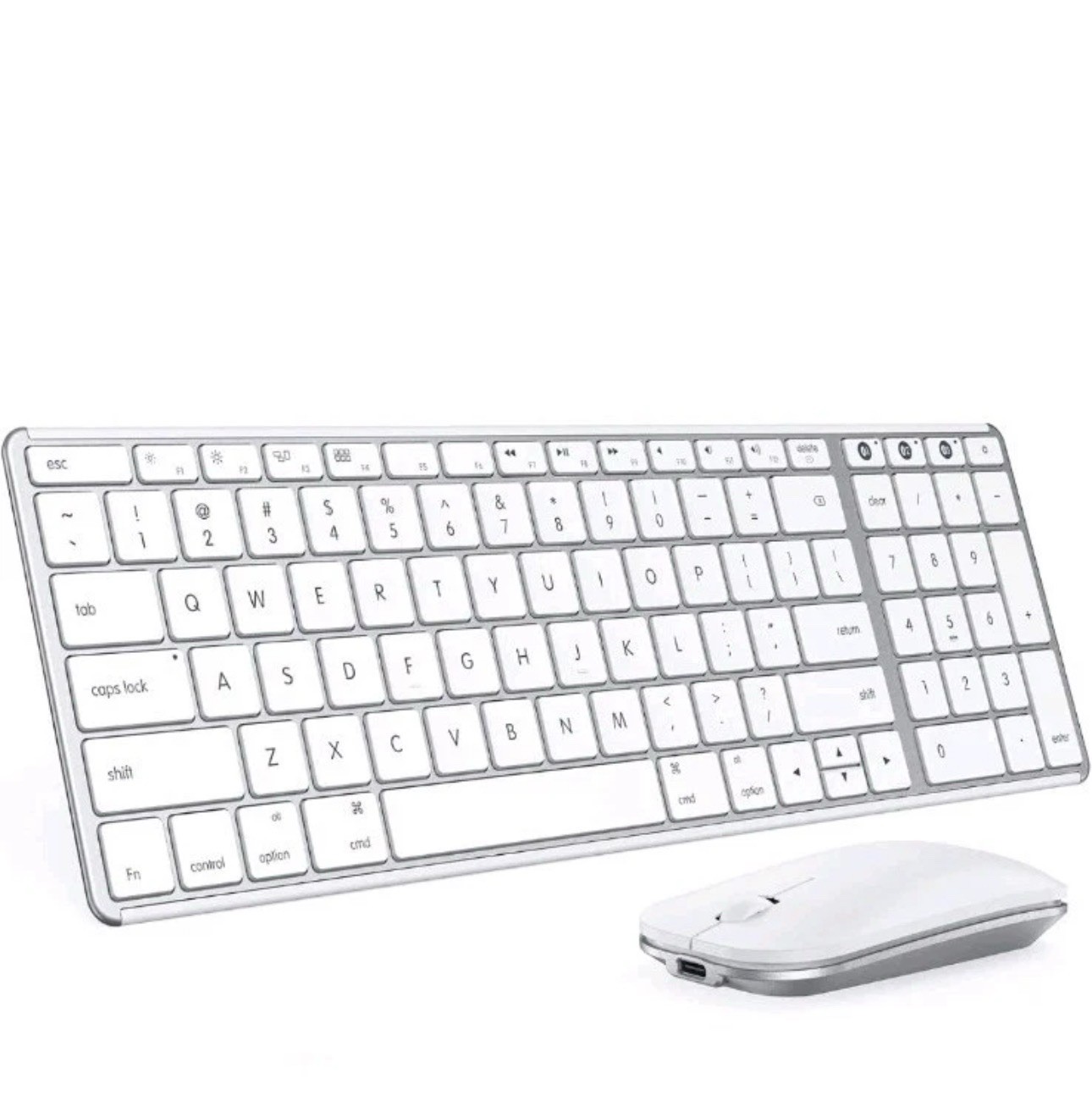 Seenda Bluetooth Keyboard And Mouse Combo For Mac, MacBook Pro/Air, IPad, WHT/SL