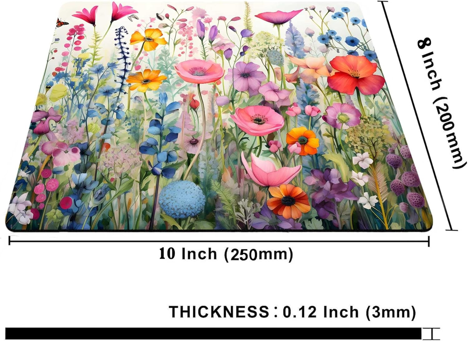 Gorgeous Flowers Plants Mouse Pad,Pink Floral Rose Mouse Pads for Desk,Soft C...