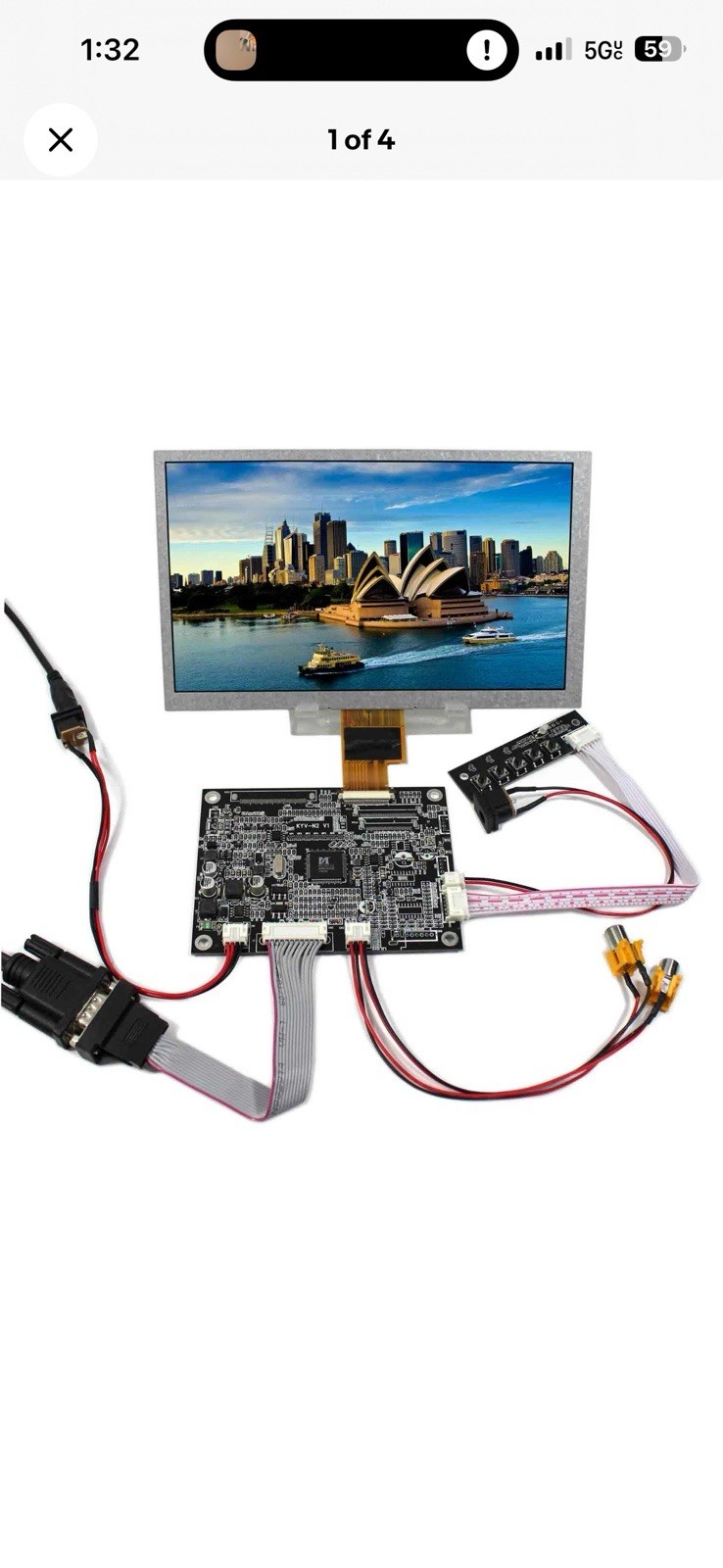 VGA AV Reversing LCD Controller Board  8inch LCD Screen ZJ080NA-08A 1024x600 LCD