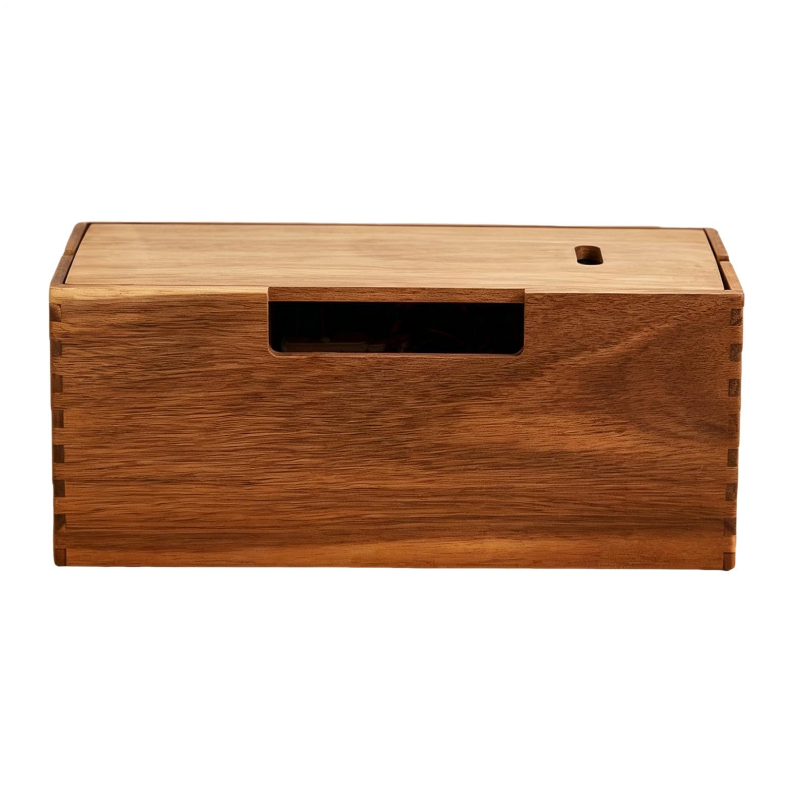 Cord Organizer Box Wooden Cable Storage Hiding Container Cord Storage
