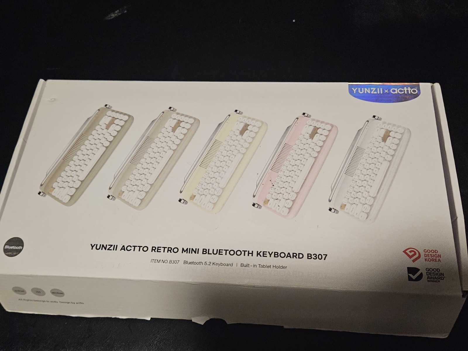 YUNZII ACTTO B307 Retro Mini Bluetooth Retro Typewriter Keyboard Rechargeable
