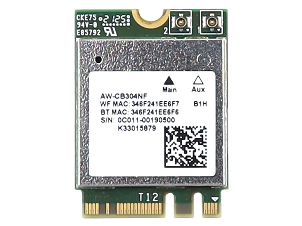 AZUREWAVE AW-CB304NF M.2 2230 PCI-E USB WIFI 5 BLUETOOTH 5.0 CARD 0C011-00190500