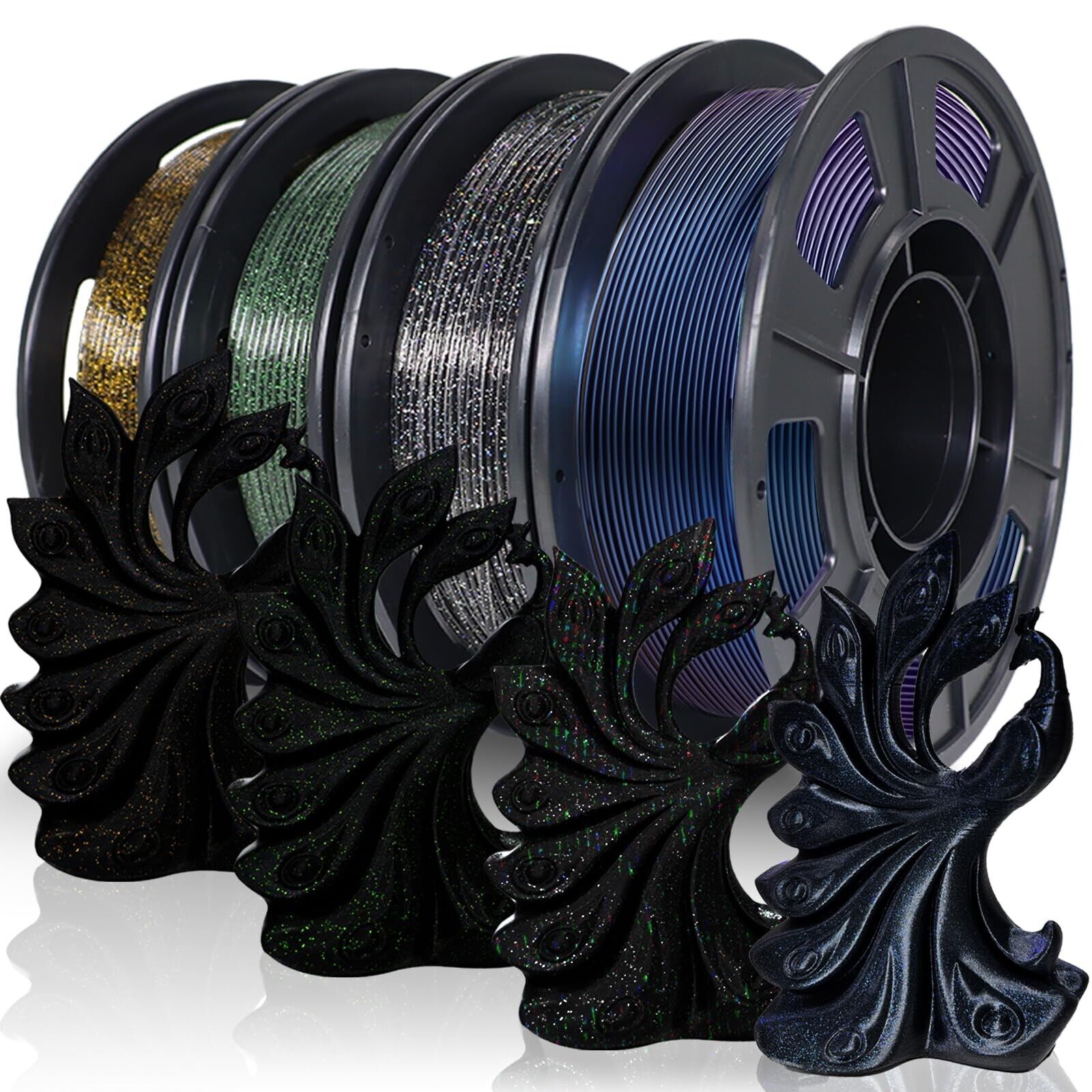 YOUSU 3D Printer Filament PLA Filament 1.75mm Multicolor Mixed Filament 250g*...