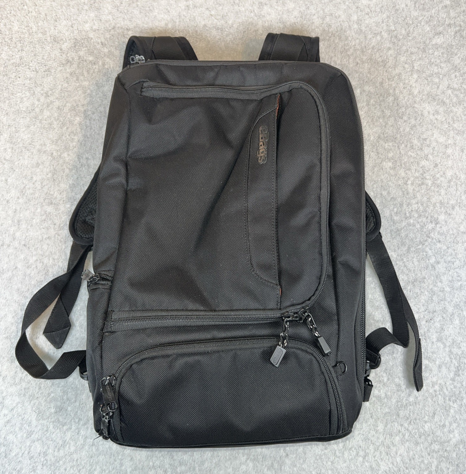 eBags Black Pro Slim Laptop Backpack Professional Weekender Travel Bag