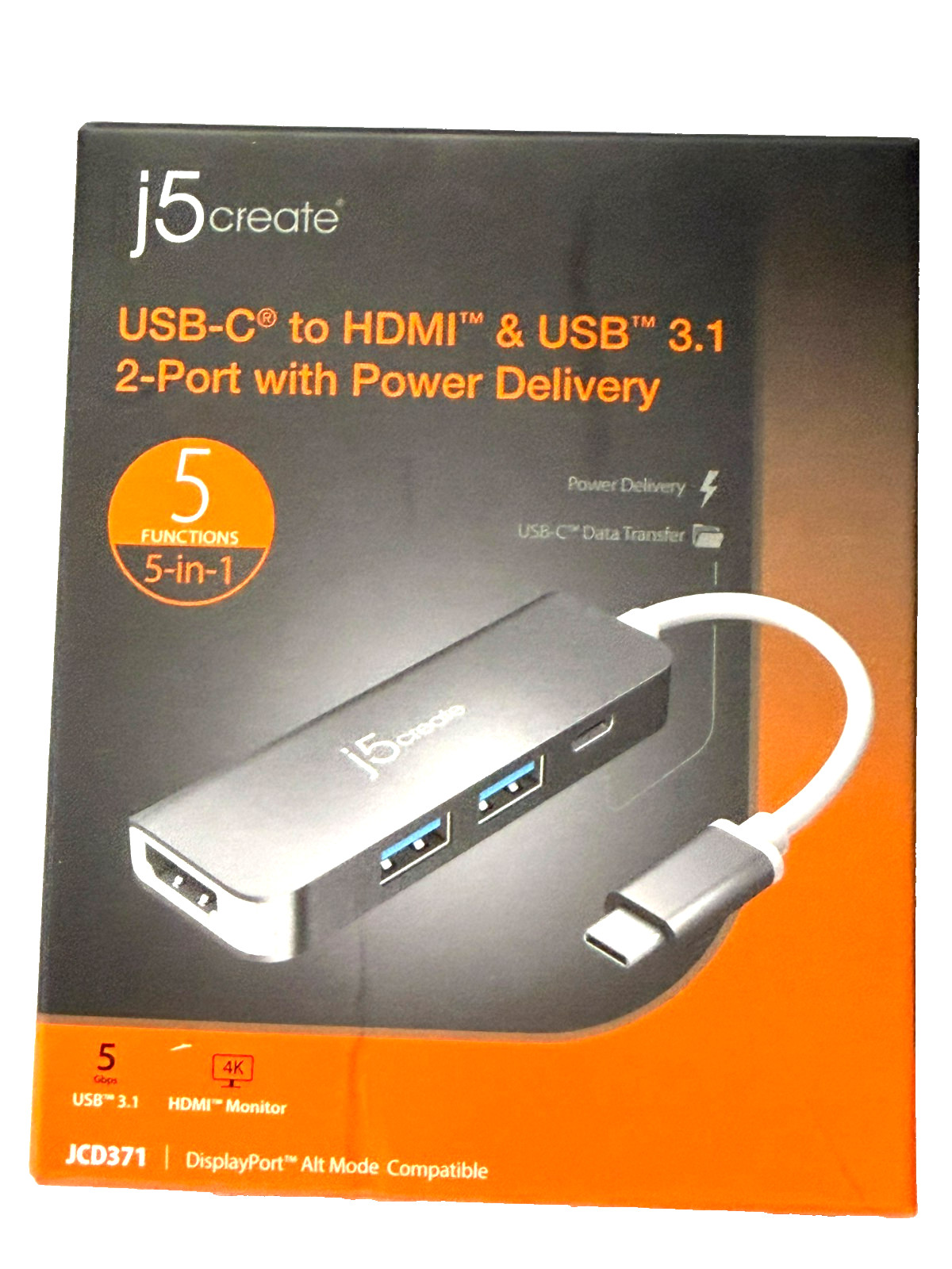 👍j5Create USBC to HDMI & USB 3.1  2 Port JCD371 LOW PRICE Shielded Hi-Speed