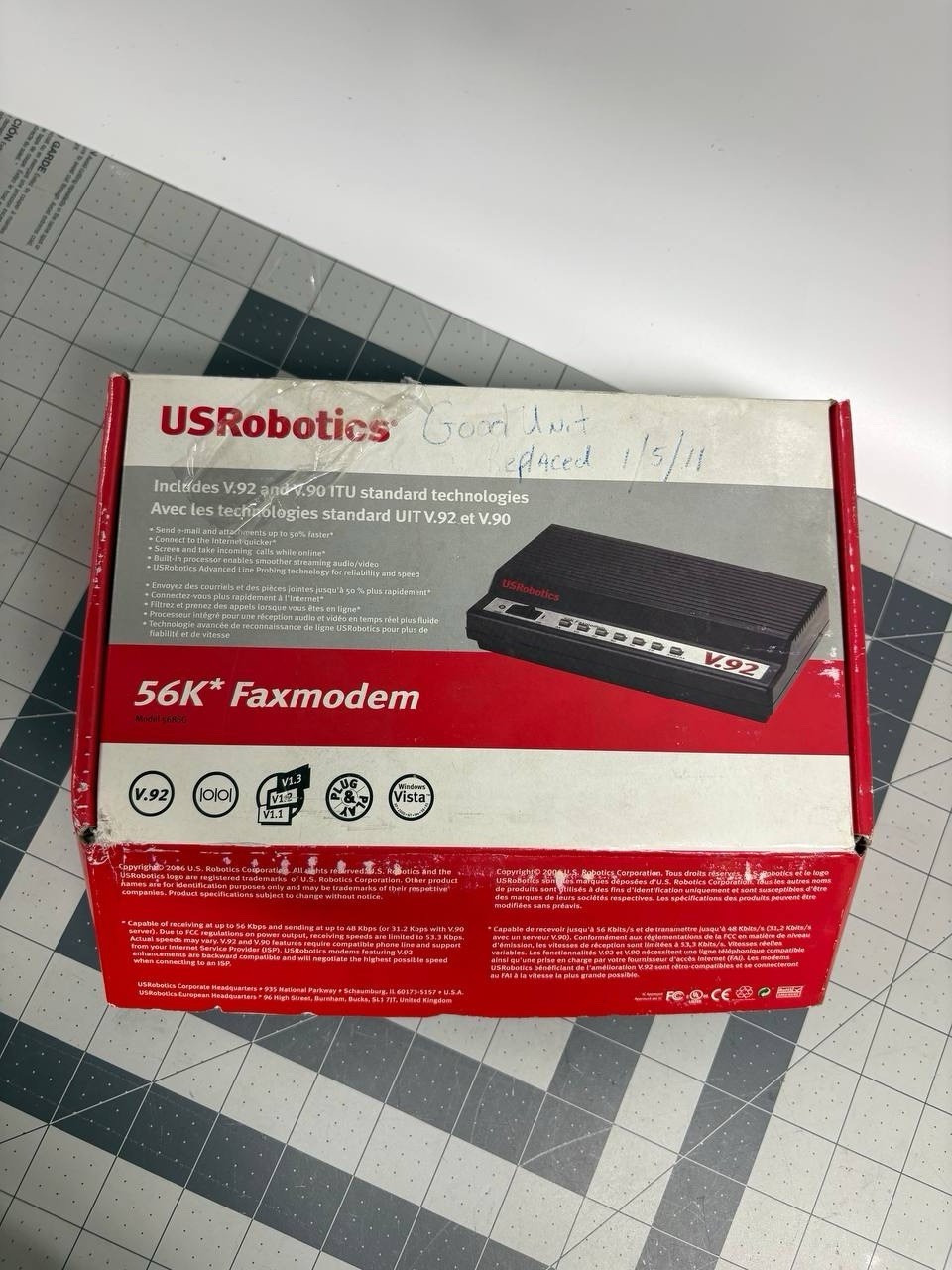 USRobotics 5686G 56K External Faxmodem V.92 Serial Controller 5686 Boxed