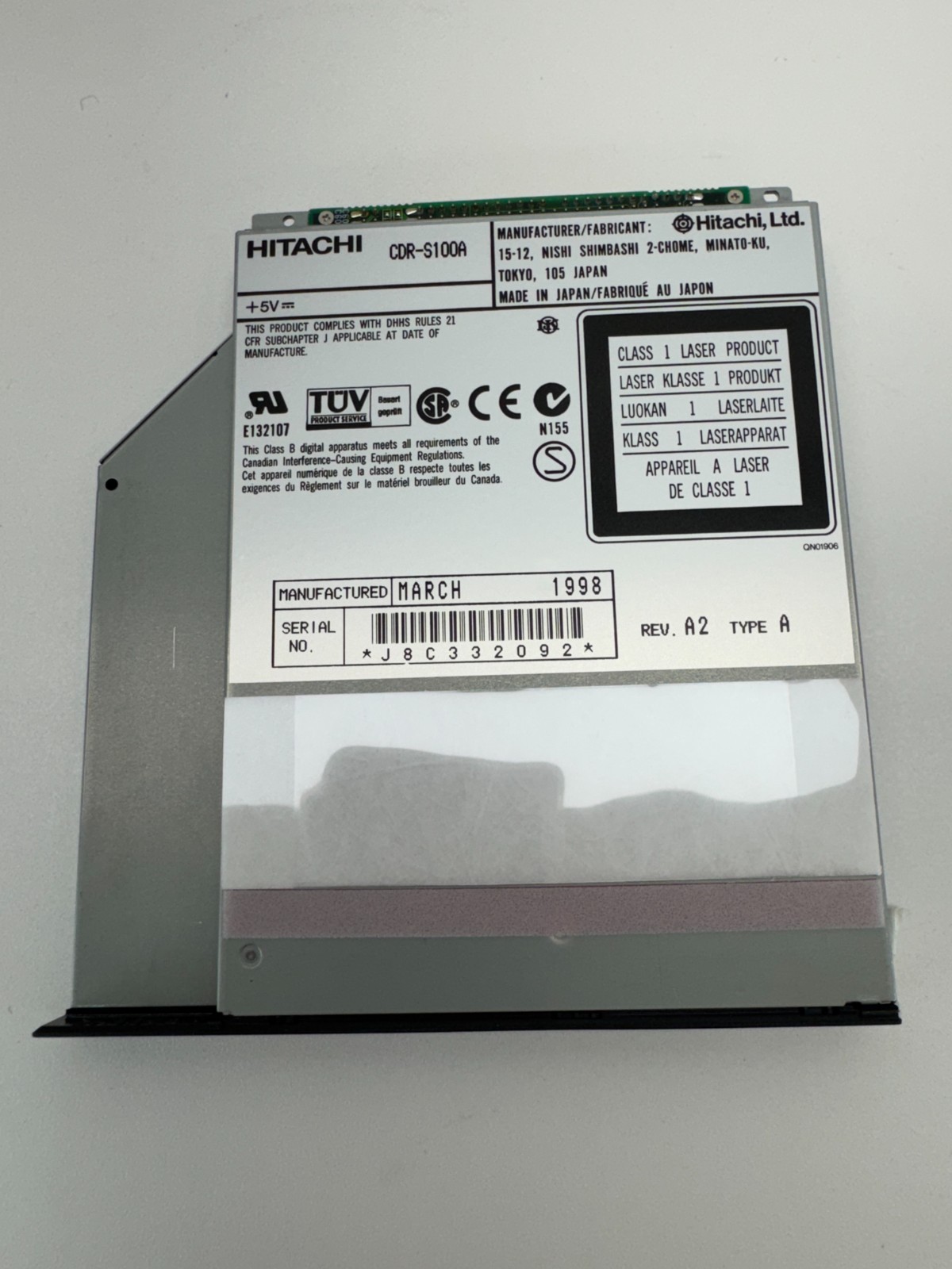 Hitachi CDR-S100A Laptop CD-ROM Drive IBM ThinkPad FRU 12J0115 Vintage NOS New