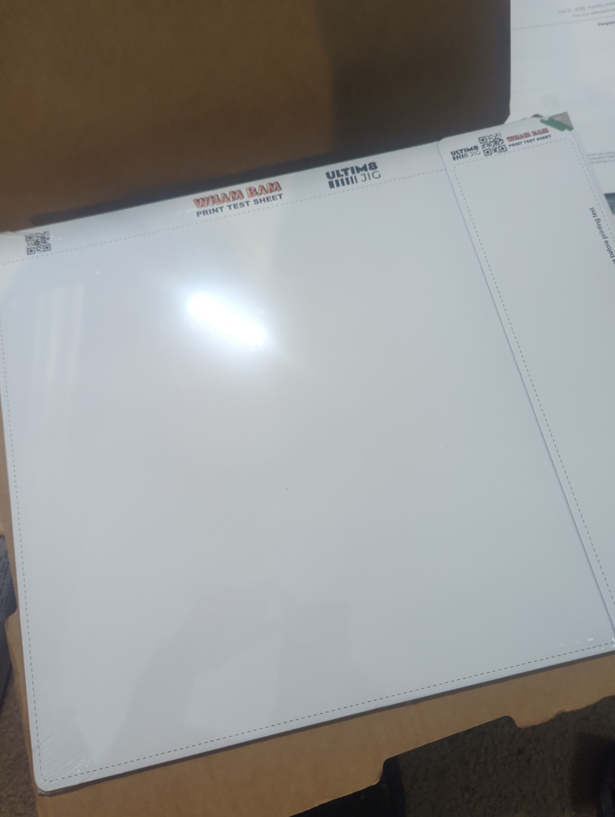 Wham Bam Ultim8 Calibration Sheets