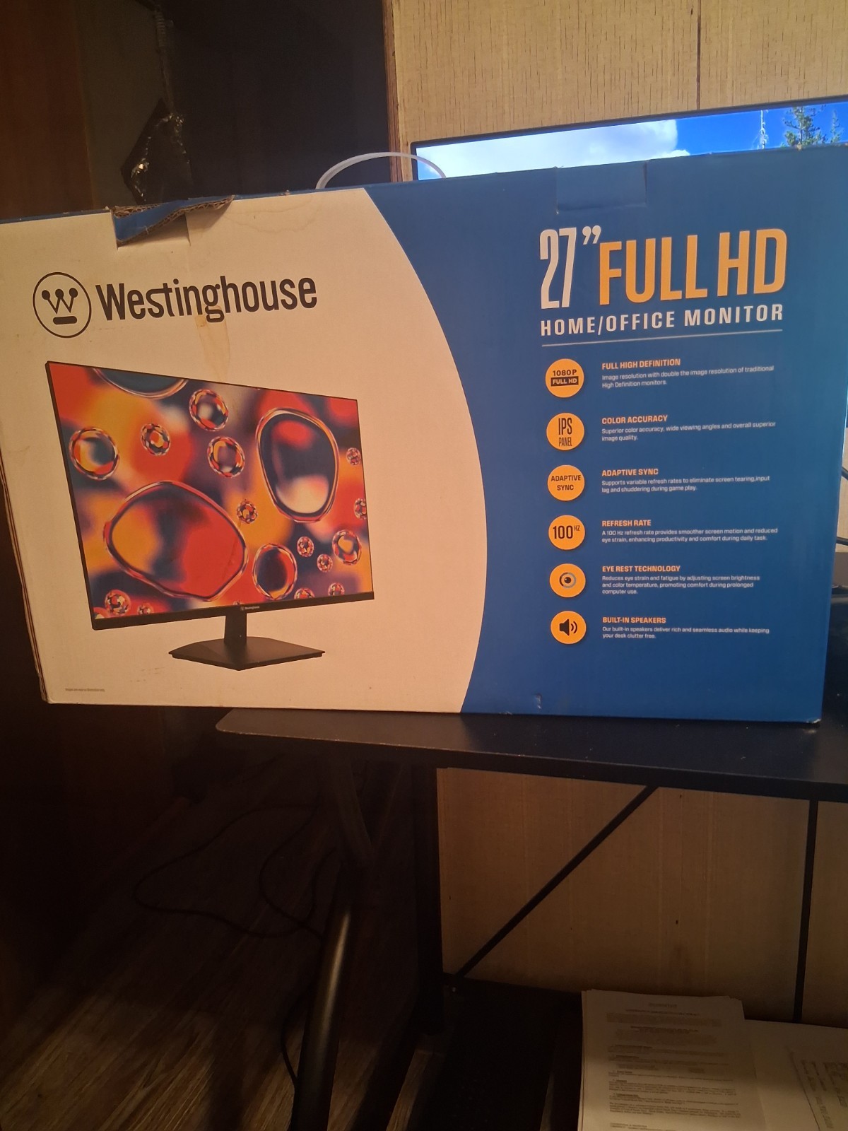 Westinghouse 27 Inch Monitor, 1080p Full HD IPS Computer Screen, 120Hz Refresh R
