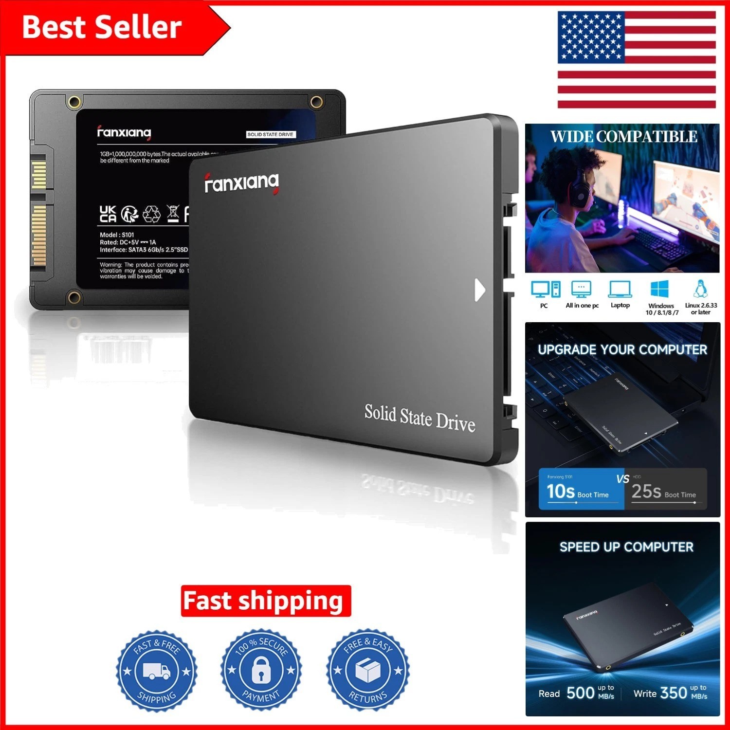 Durable 128GB SSD SATA III Drive with Trim Support - Enhance Your System’s Speed