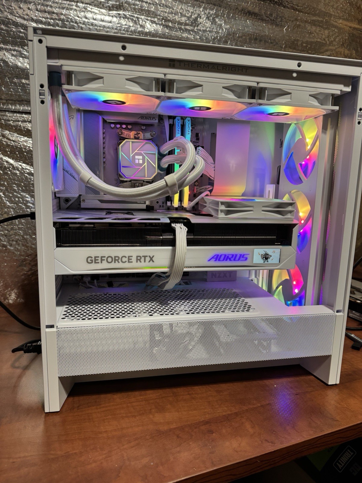 All White Gold Gaming PC - AMD Ryzen 9800X3D, RTX 5080, 64GB RAM, 2TB SSD, 1000W