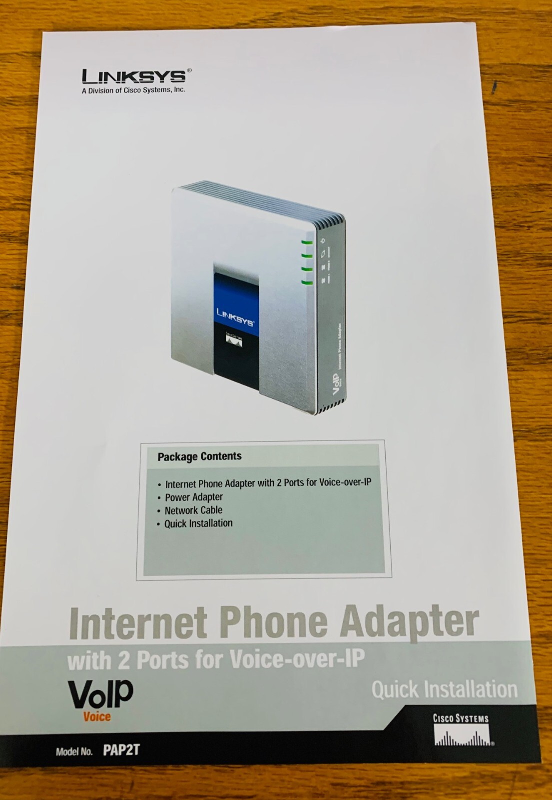NEW Linksys PAP2T-NA Internet Phone Adapter w/ 2 Ports For Voice-Over IP 