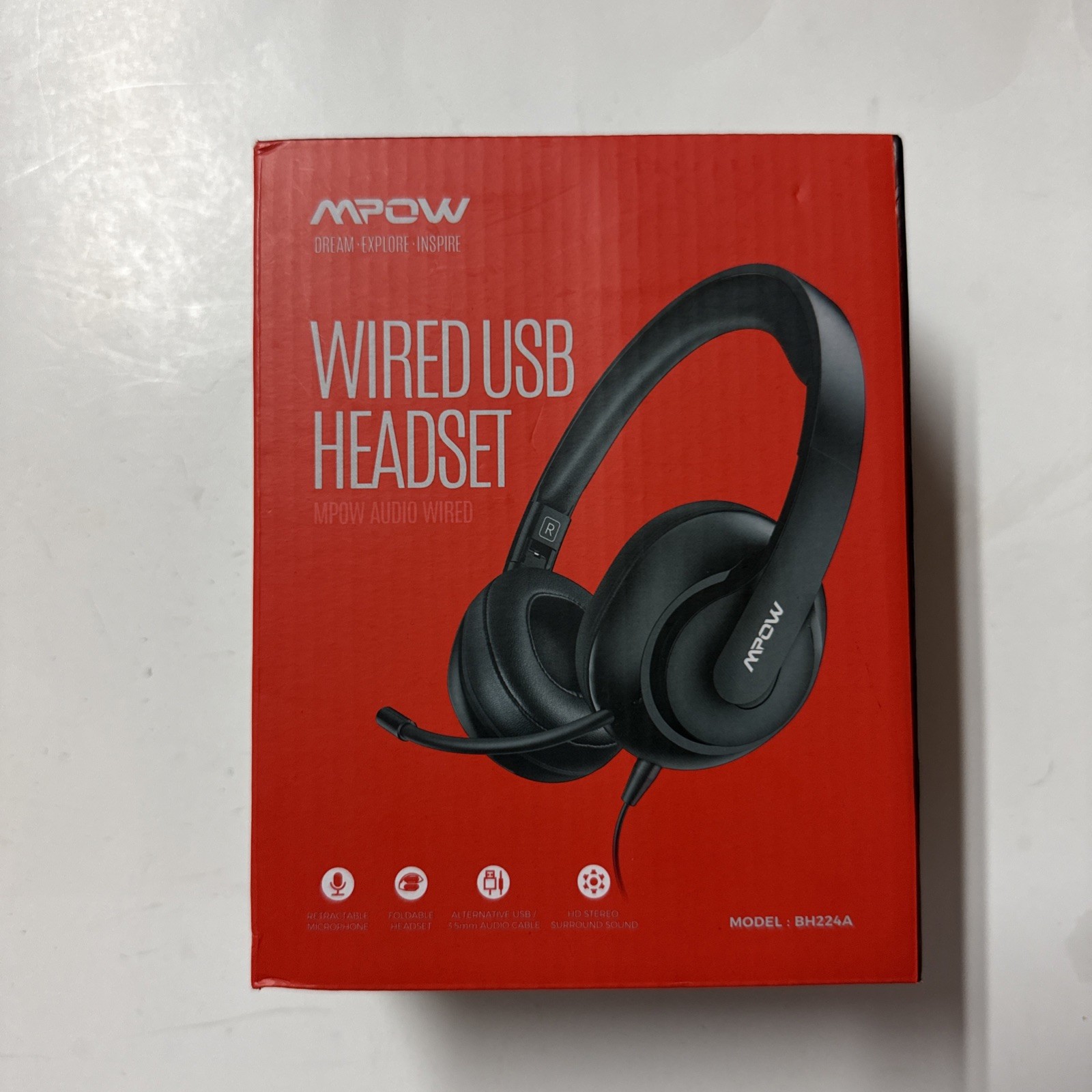 Mpow HC6 USB Headset w Microphone, Comfort-fit, On-Ear 3.5 mm Jack Call Center