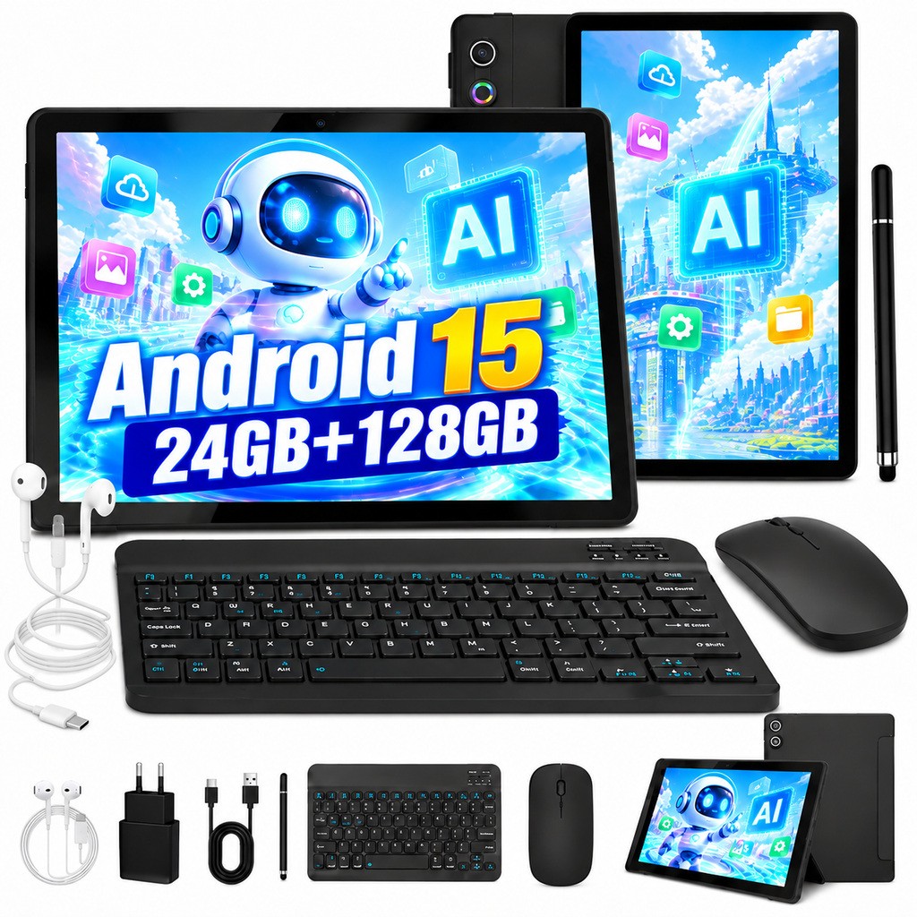 Octa-Core A523 Tablet Android 15 11 inch 24+128GB ROM Dual Camera 8MP/5MP Wifi5G