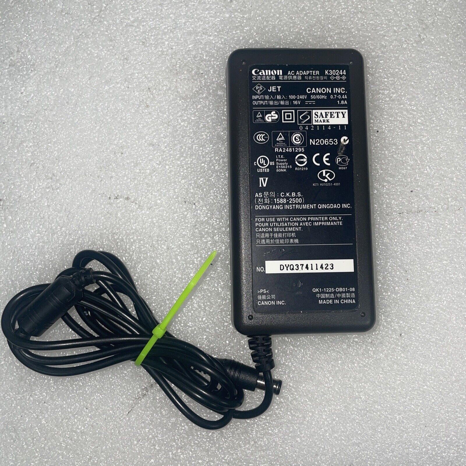 Genuine Canon AC Power Supply for Printer PIXMA iP90 iP90v K30244