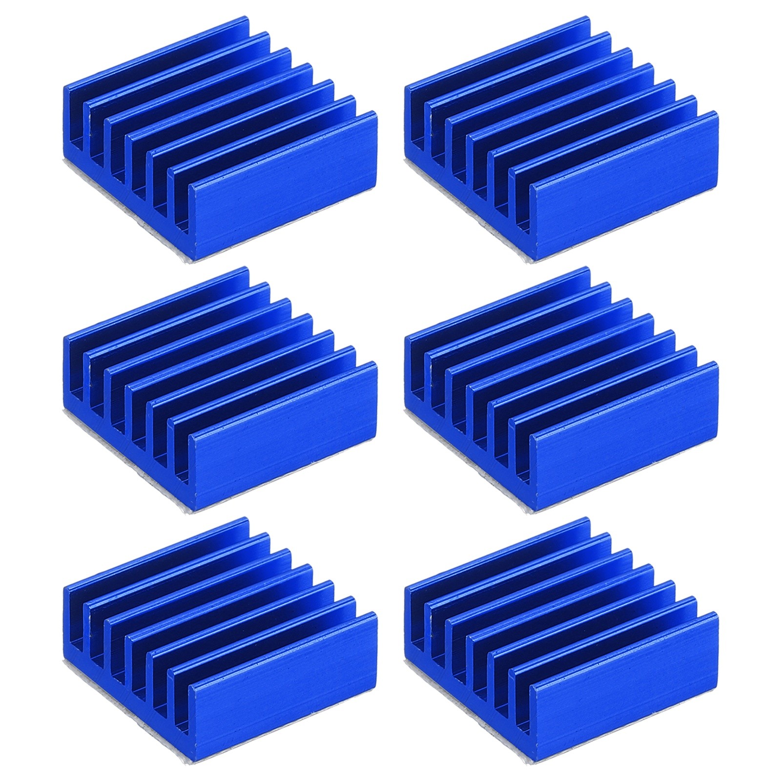 6 Pcs Heatsink 14x14x6mm Aluminum Heat Sink with Thermal Blue Sticker Deep Blue