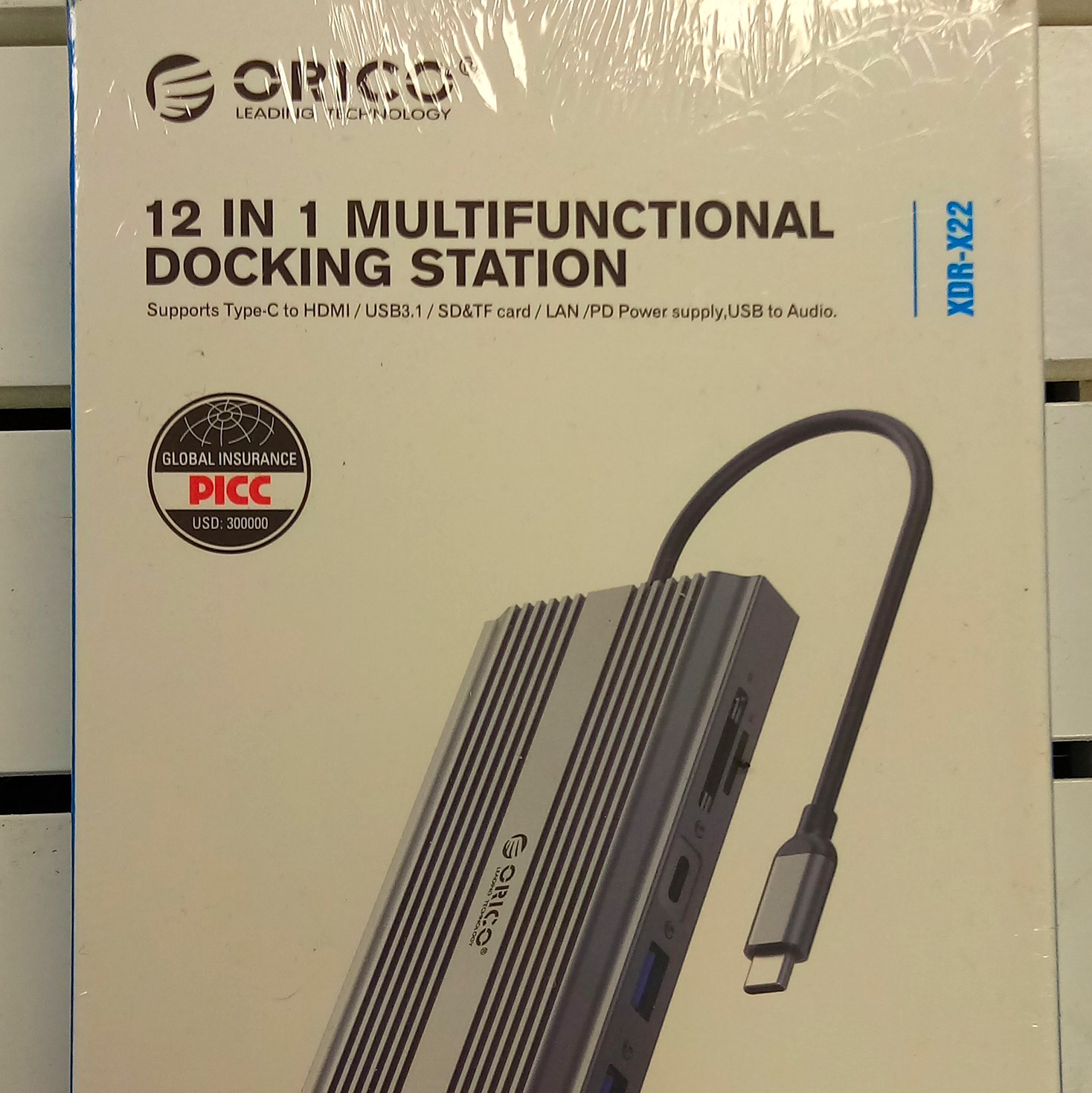 ORICO XDR-X22 12-in-1 USB-C Docking Station HDMI VGA RJ-45 USB, Aluminum
