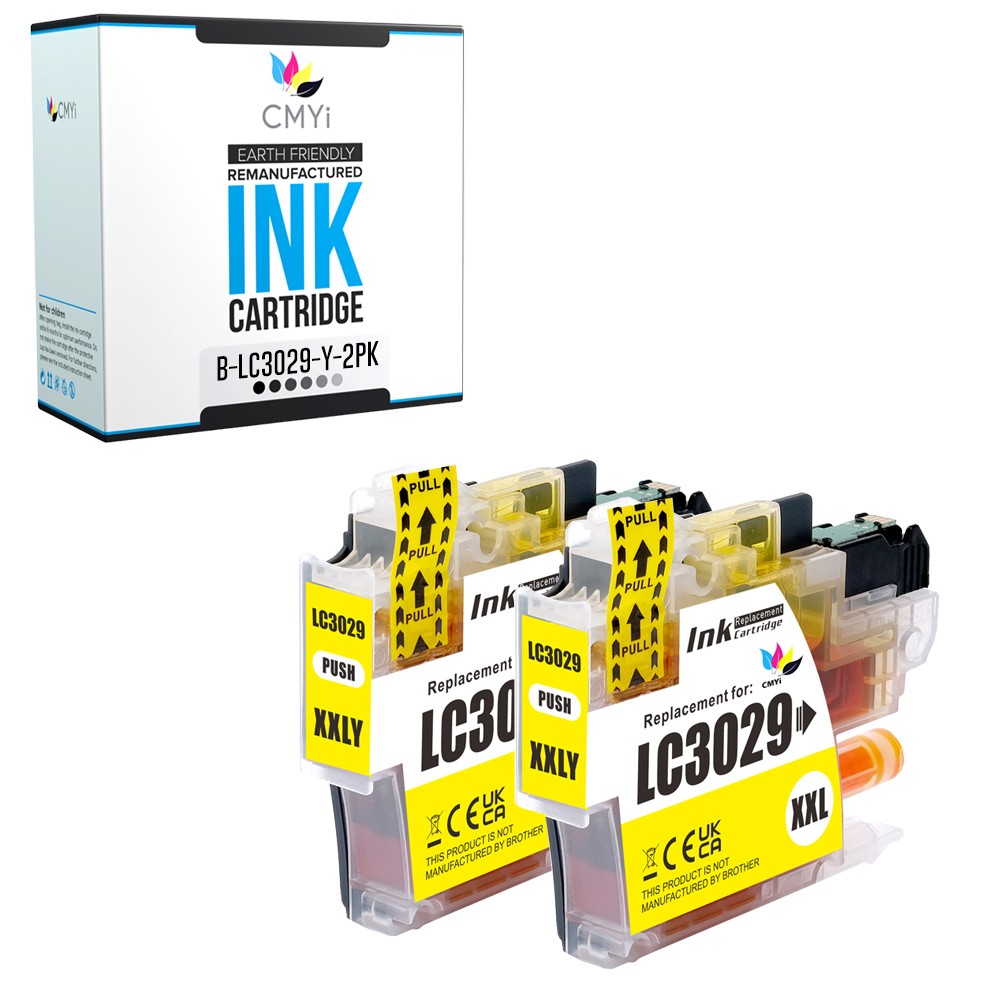 2-Pack Compatible CMYi LC3029Y Ink Cartridges fits Brother MFC-J5830DW J6535DW