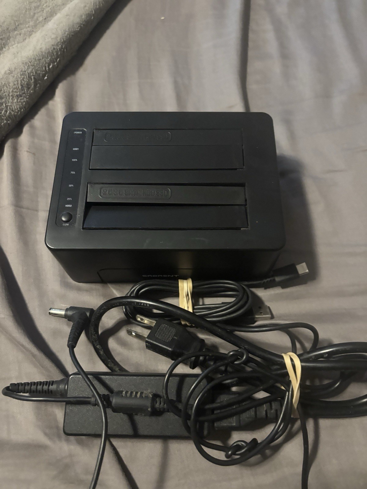 Sabrent Dual Bay USB-C Hard Drive Dock for 2.5/3.5in Drives, Black