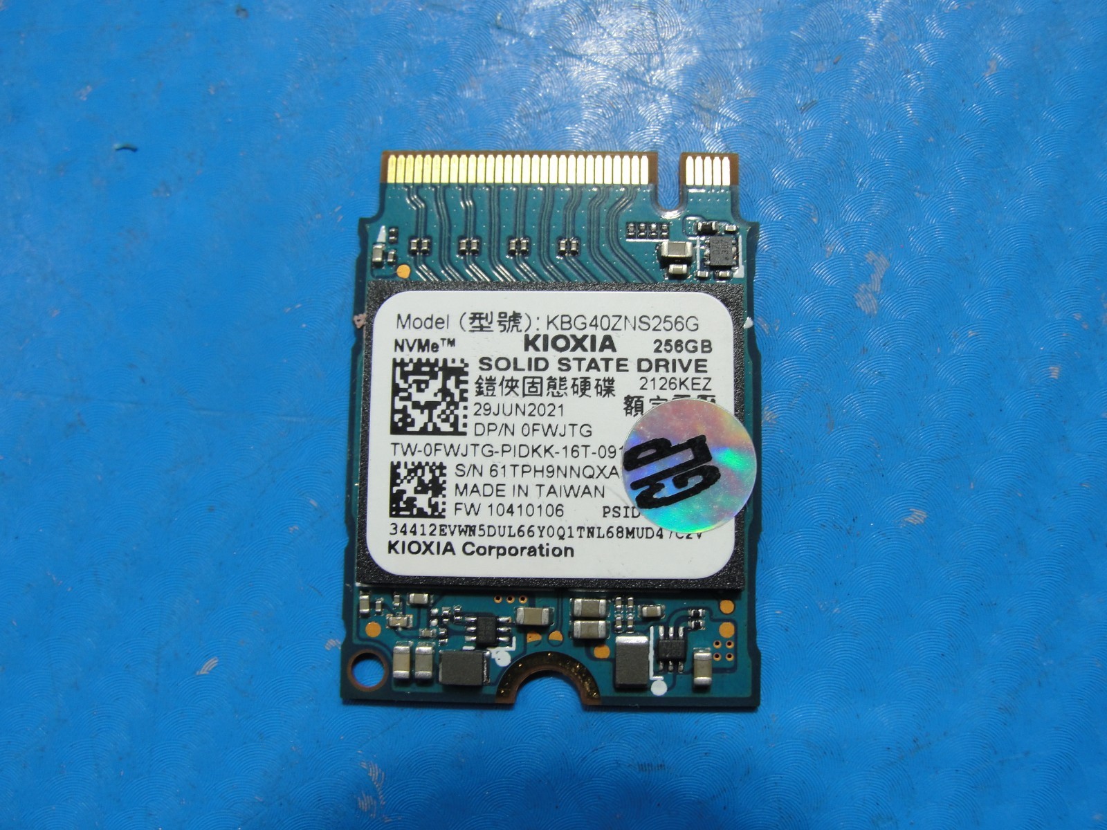 Dell 5421 KIOXIA 256GB M.2 NVMe SSD Solid State Drive KBG40ZNS256G FWJTG
