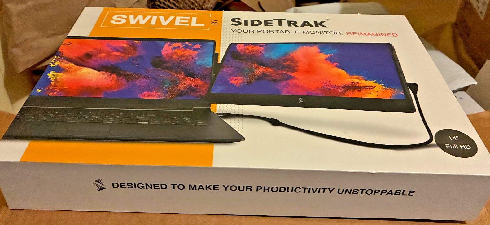 SideTrak Swivel Attachable Portable Monitor 14" FHD USB-C mini HDMI for Laptop