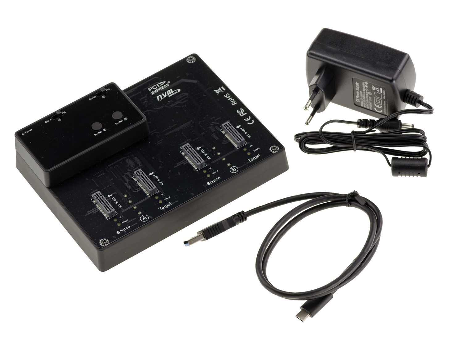 Dock Docking Station For 4 SSD M2 NVMe - With Cloning Function - USB3.2 10G