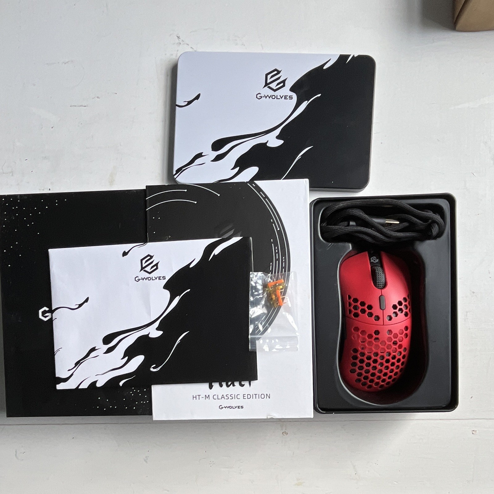 G-Wolves HT-M Classic Edition Wired USB Optical Gaming Mouse 12000 DPI Red/Black