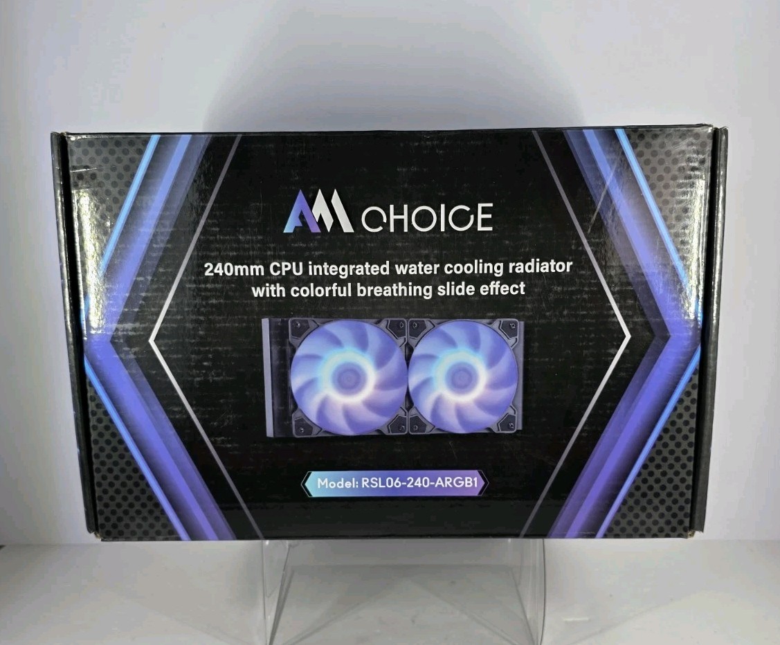AMCHOICE 240mm CPU Water Cooler ARGB CPU Liquid Cooler RSL06-240-ARGB1
