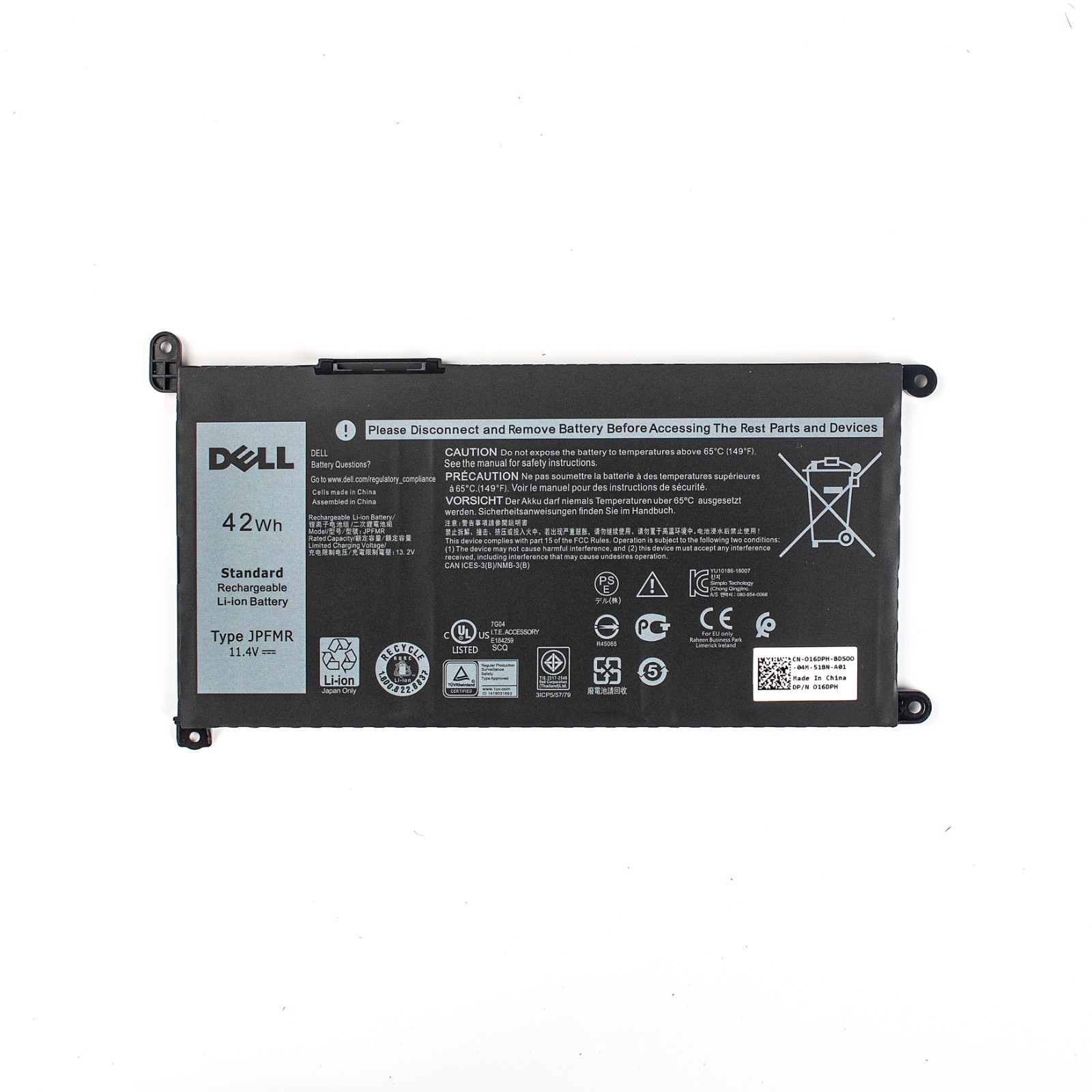OEM JPFMR Battery For Dell Chromebook 3100 3400 5488 5493 5593 16DPH 7MT0R 42Wh