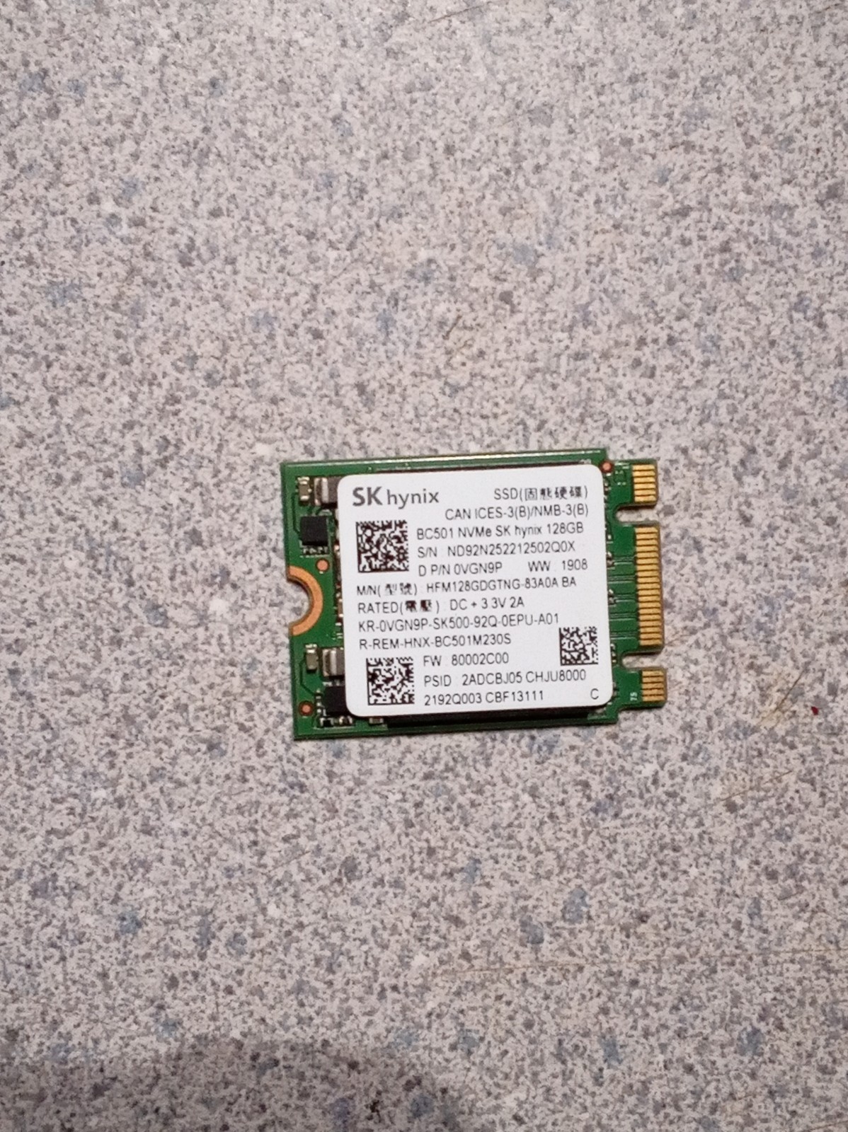 SK Hynix BC501 128GB M.2 SATA SSD W/2280 ADAPTER WWINDOWS 11 PRO UEFI INSIALLED