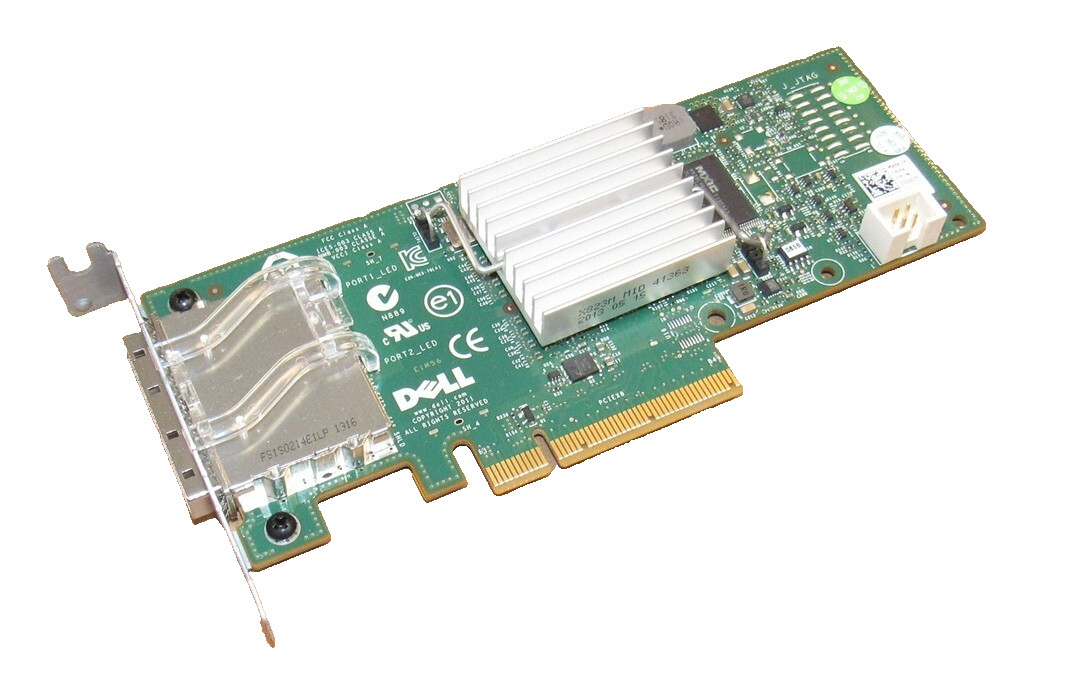 Dell 3DDJT PERC H200E Dual Port SAS 6G PCIe Host Bus Adapter w/ Short Bracket