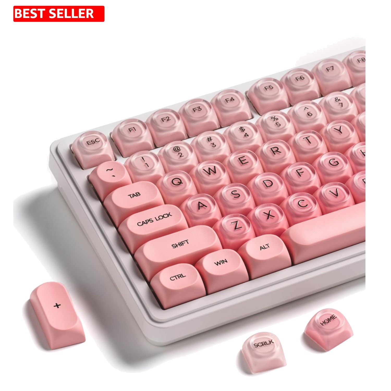 XVX Blush Pink Jelly Keycaps 132 Keys MX Mechanical Keyboard Custom Set