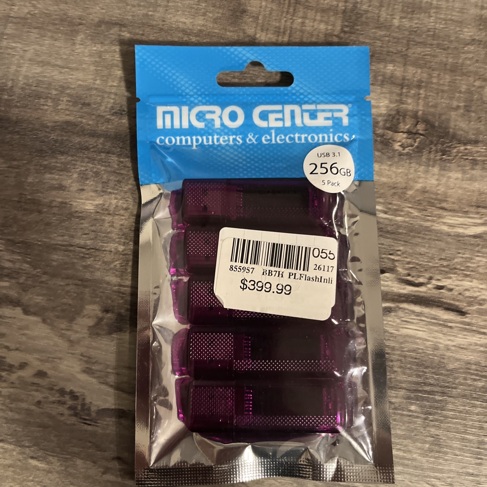 LOT 5x Micro Center 256GB USB 3.1 Gen1 Flash Drive Faster USB Stick External