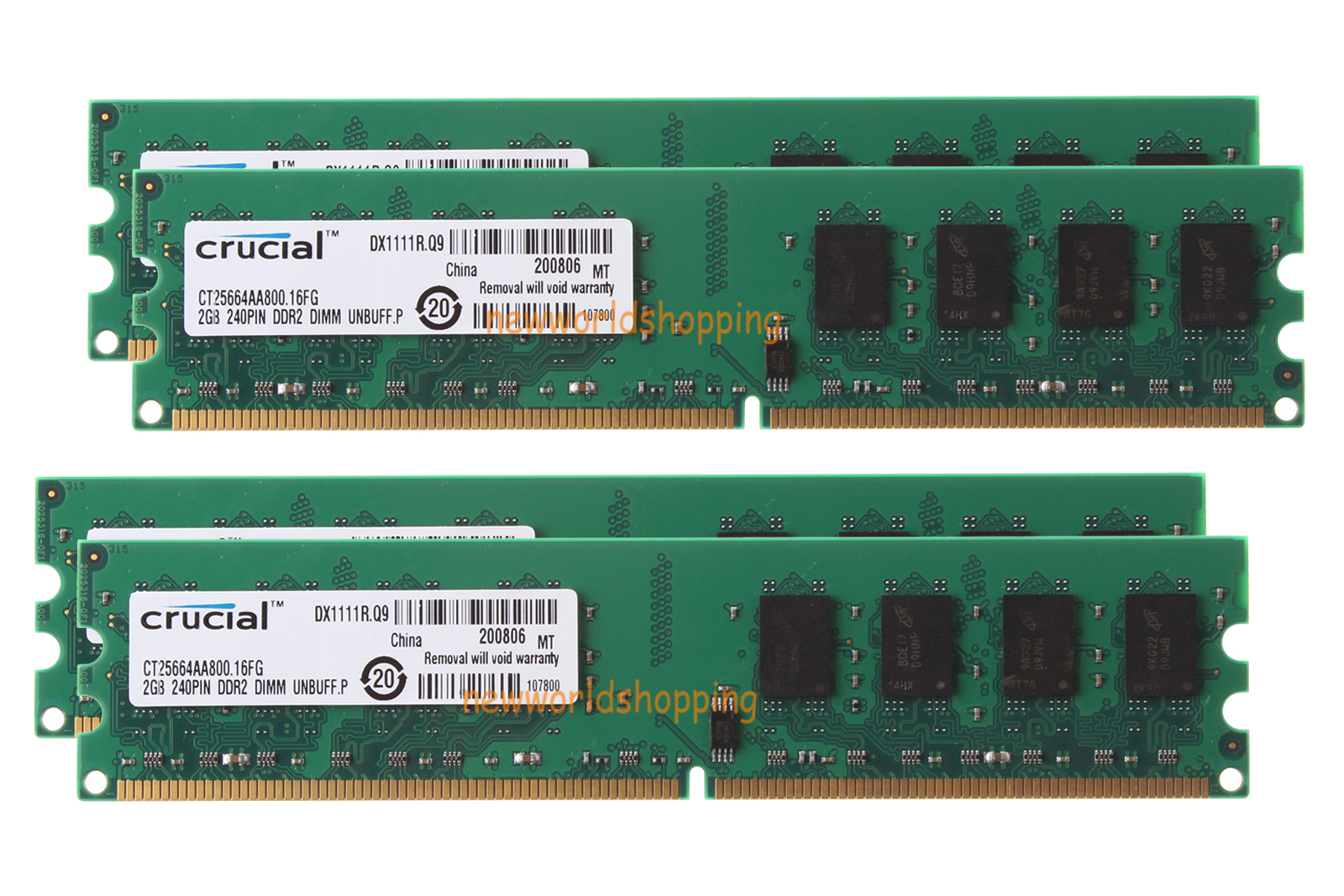 Crucial 8GB 4X 2GB DDR2 PC2-6400 800MH​z 240pin DIMM Dekstop Memory RAM PC6400