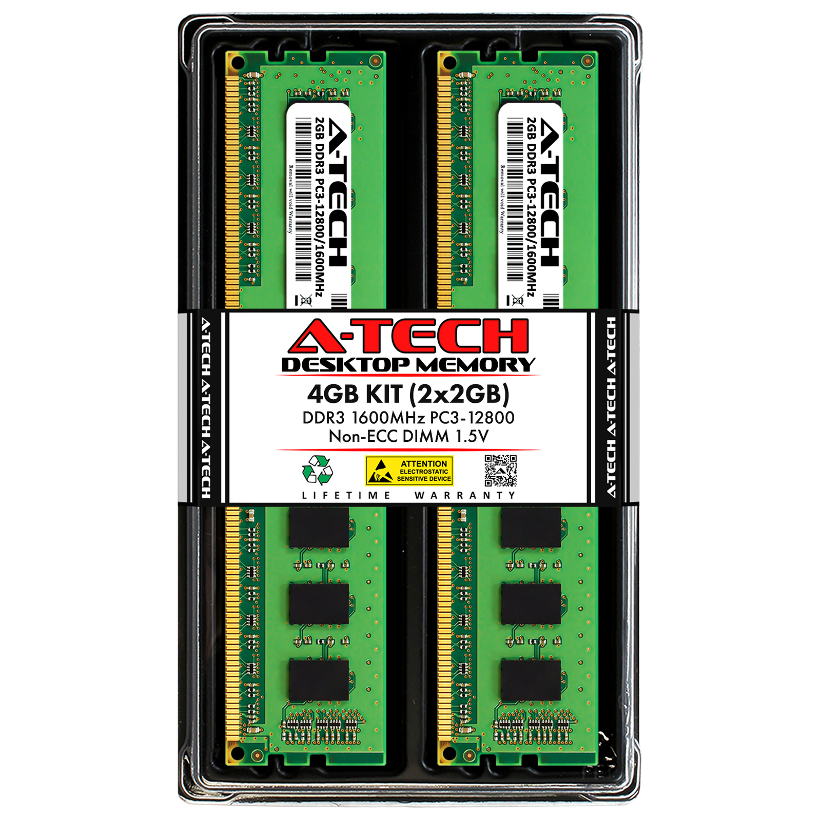 2GB DDR3 PC3-12800 DIMM (Replacement for Corsair CMX4GX3M2A1600C9) Memory RAM