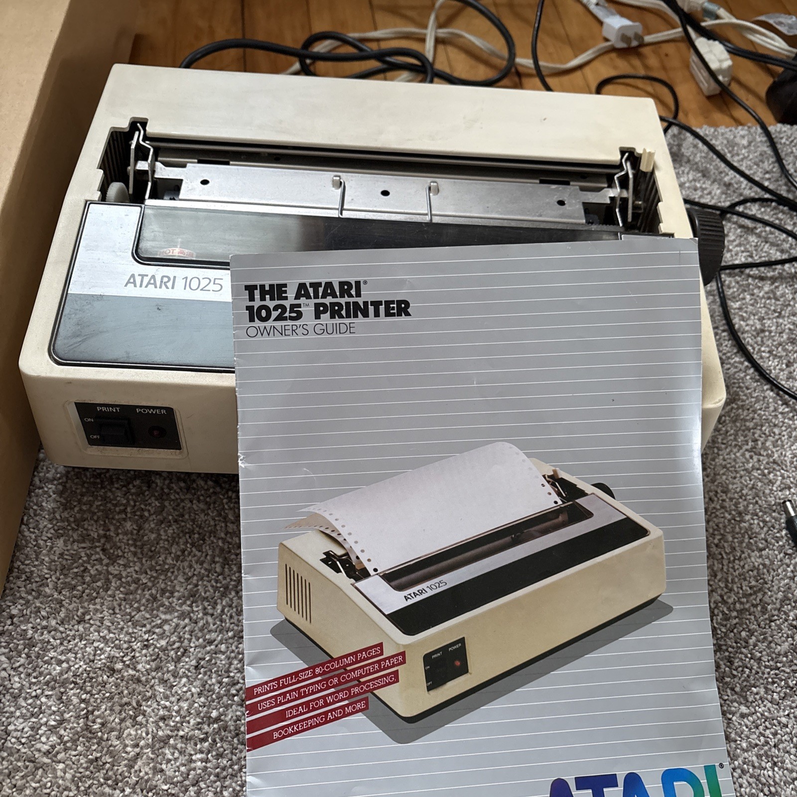 Vintage Atari 1025 Dot Matrix Computer Printer NOT TURNING ON w MANUAL 