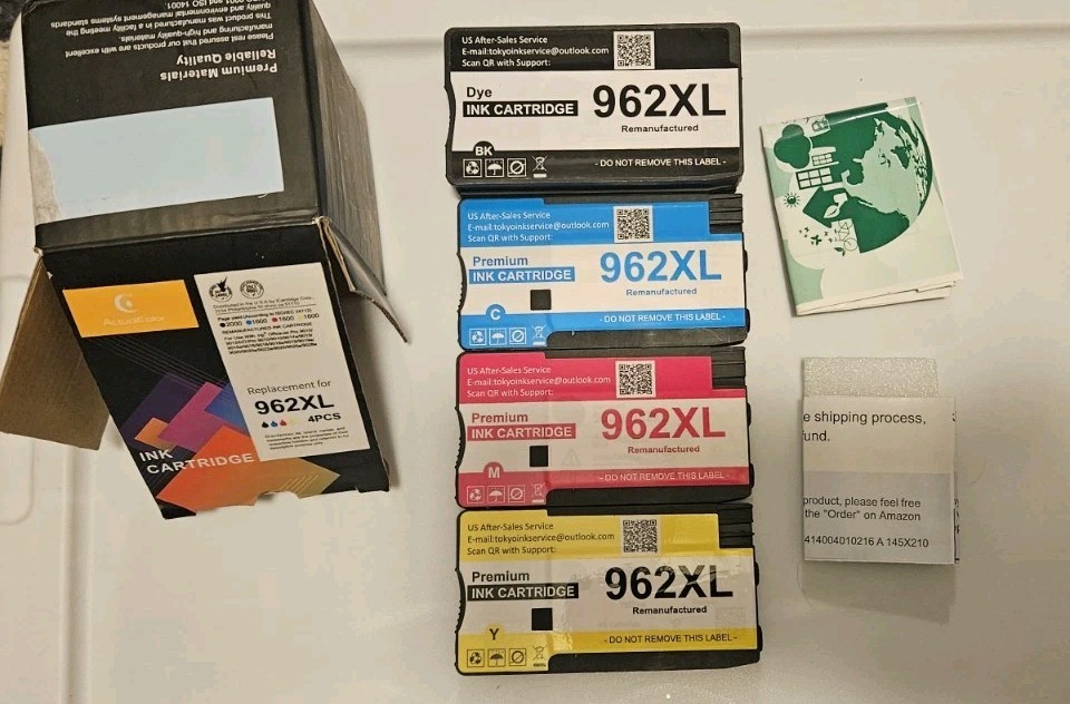 Tokyoink Compatible 962XL Ink Cartridges 4-Pack Combo BK/C/M/Y High Yield...