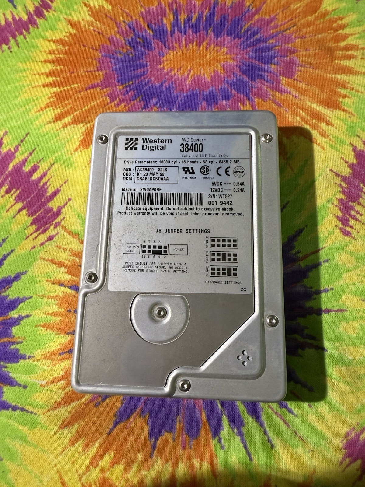 Western Digital WD Caviar  38400 Vintage Hard Drive Untested