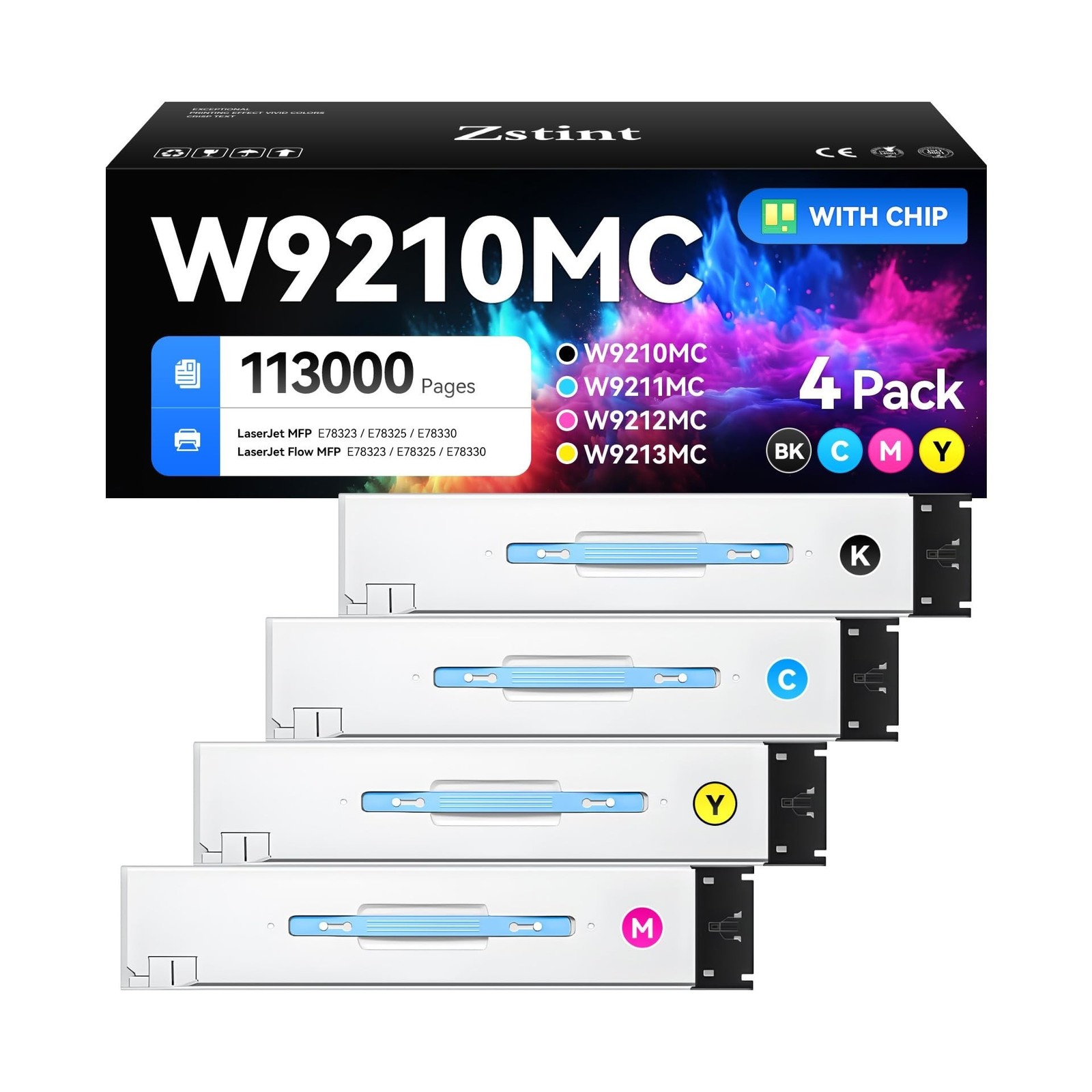 W9210MC W9211MC W9212MC W9213MC Toner Cartridge Set 4-Pack High Yield Replace...