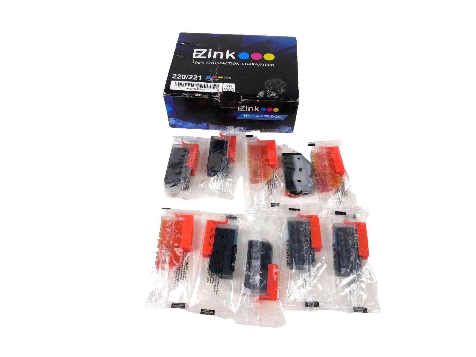 10 EZink 220/221 Printer Ink Cartridges NEW Black, Yellow, Blue