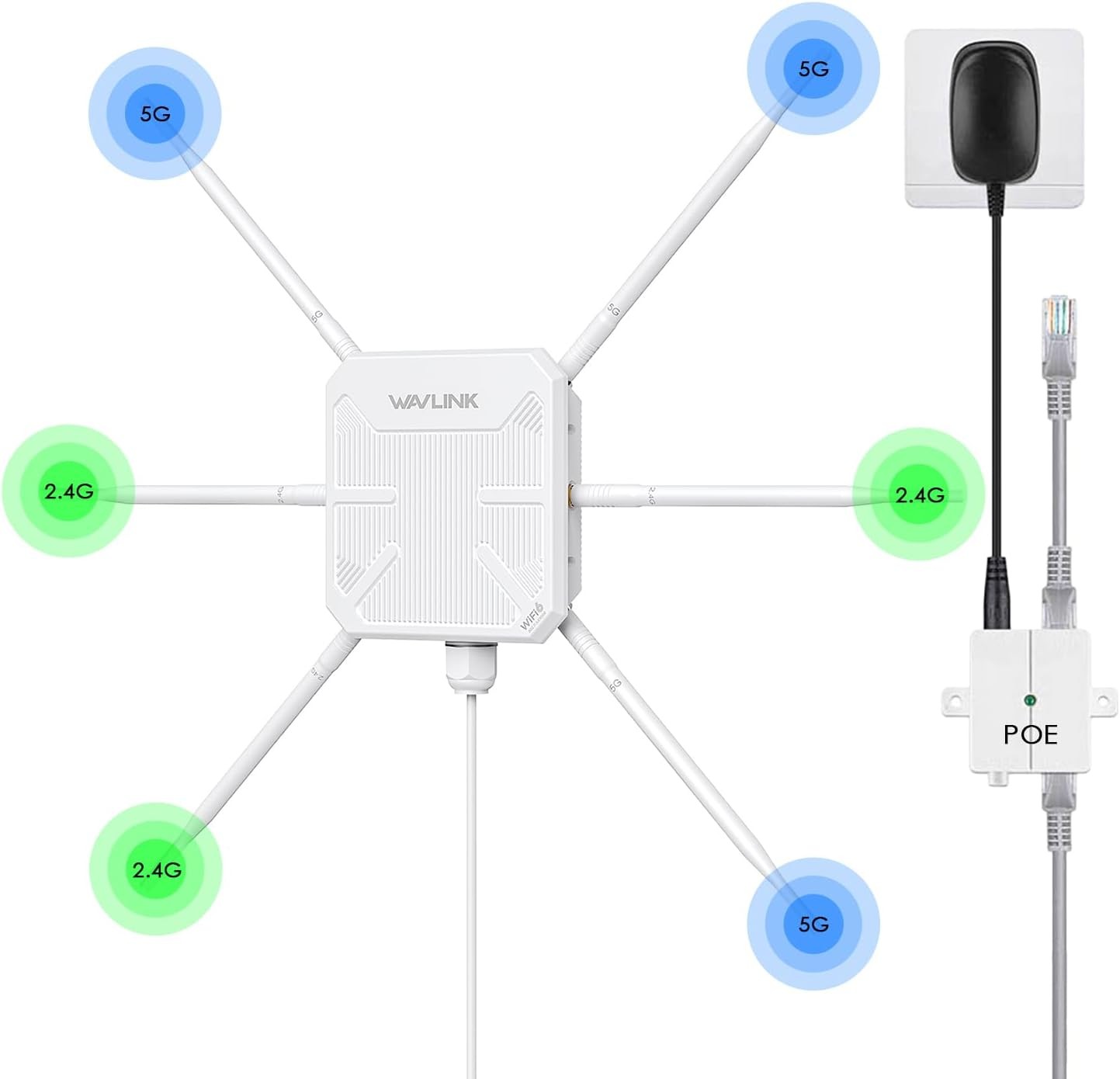 AX3000 Dual Band WiFi 6 Range Extender Signal Booster Outdoor Up to 256 Devices