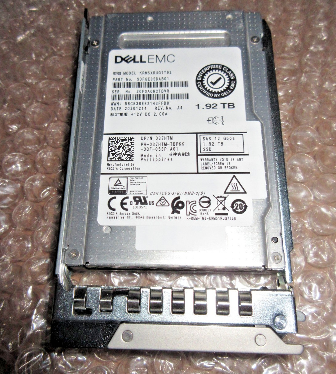 Dell KRM5XRUG1T92- 037HTM 1.92TB SAS 12Gbps SSD SDFGE85DAB01