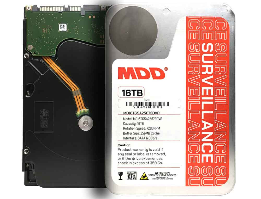 MDD  16TB 7200RPM 256MB Cache SATA 6.0Gb/s 3.5" Internal Surveillance Hard Drive