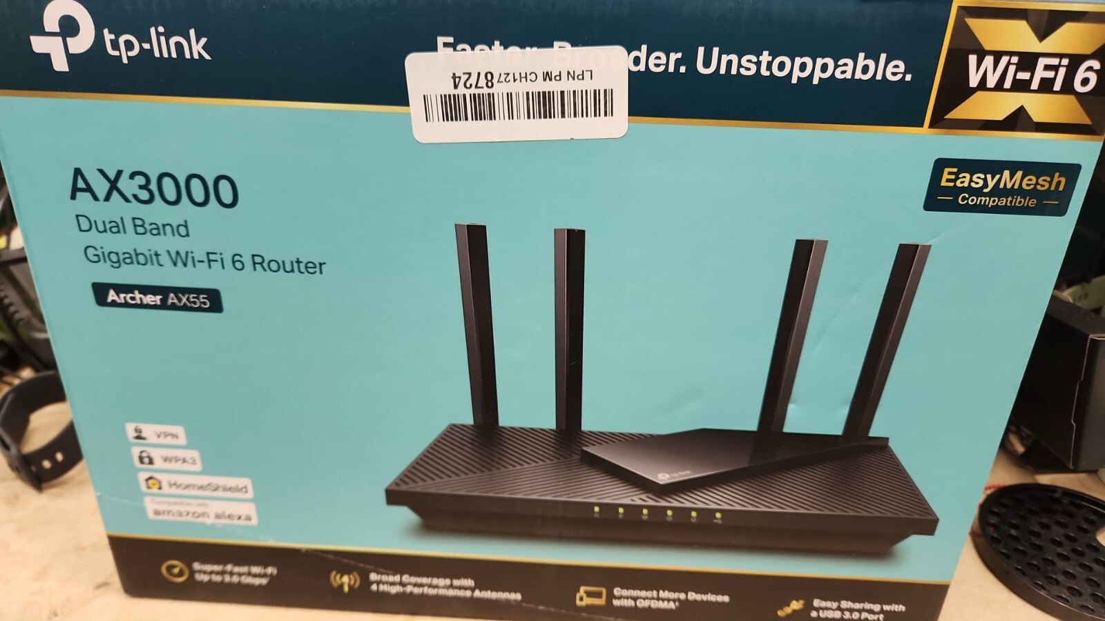 TP-Link AX3000 Dual-Band Gigabit Wi-Fi 6 Router - Archer AX55 New