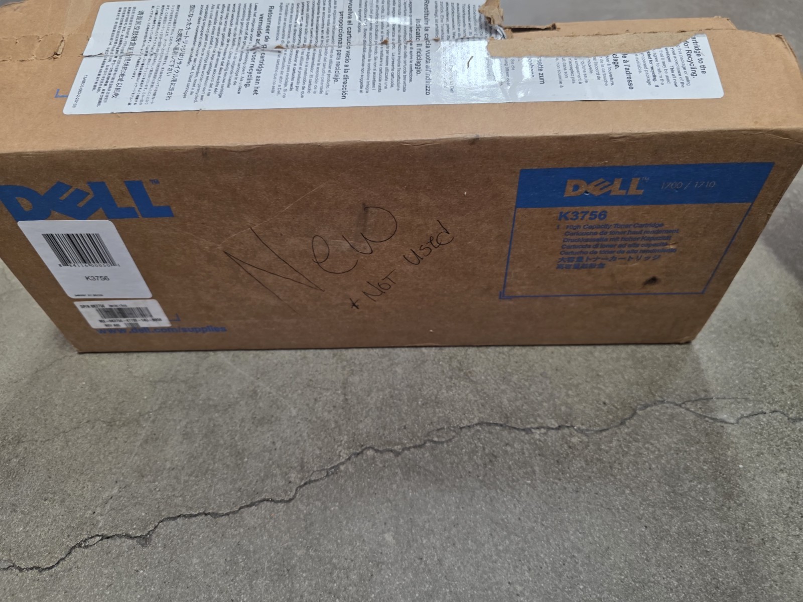 Genuine Dell K3756 High Yield Black Toner Cartridge 1700 1710 New Open Box