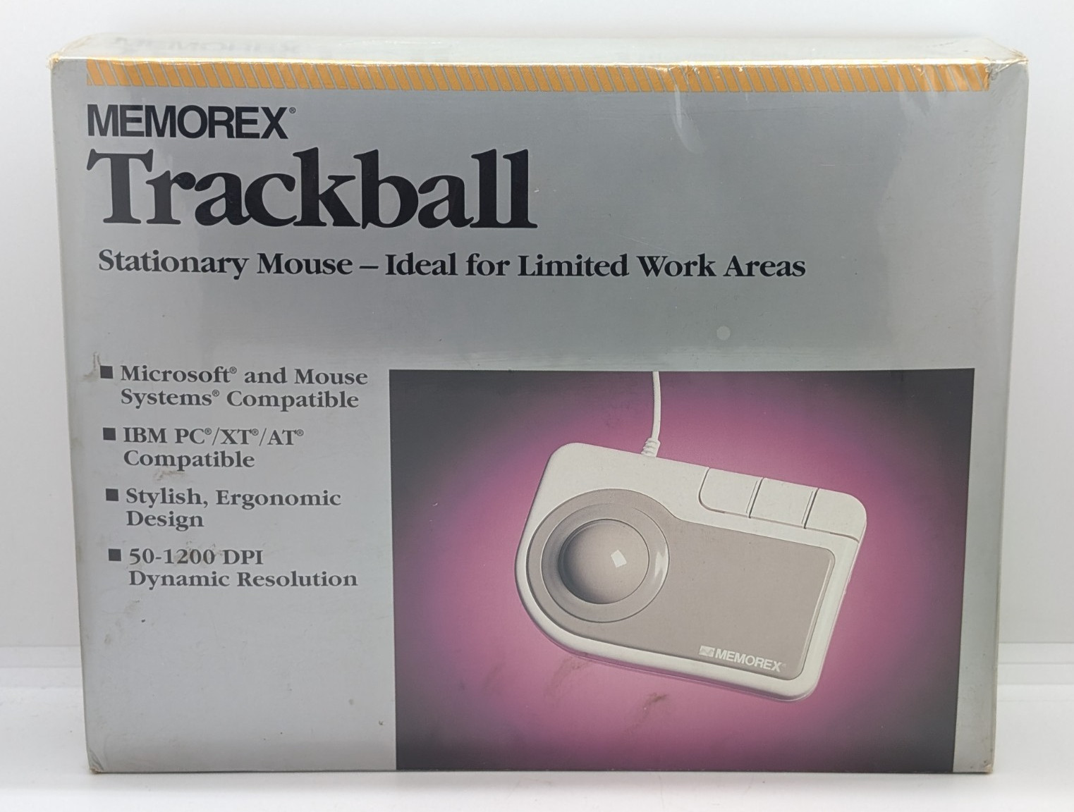 Memorex Trackball Wired Stationary Mouse - NEW IN SEALED BOX