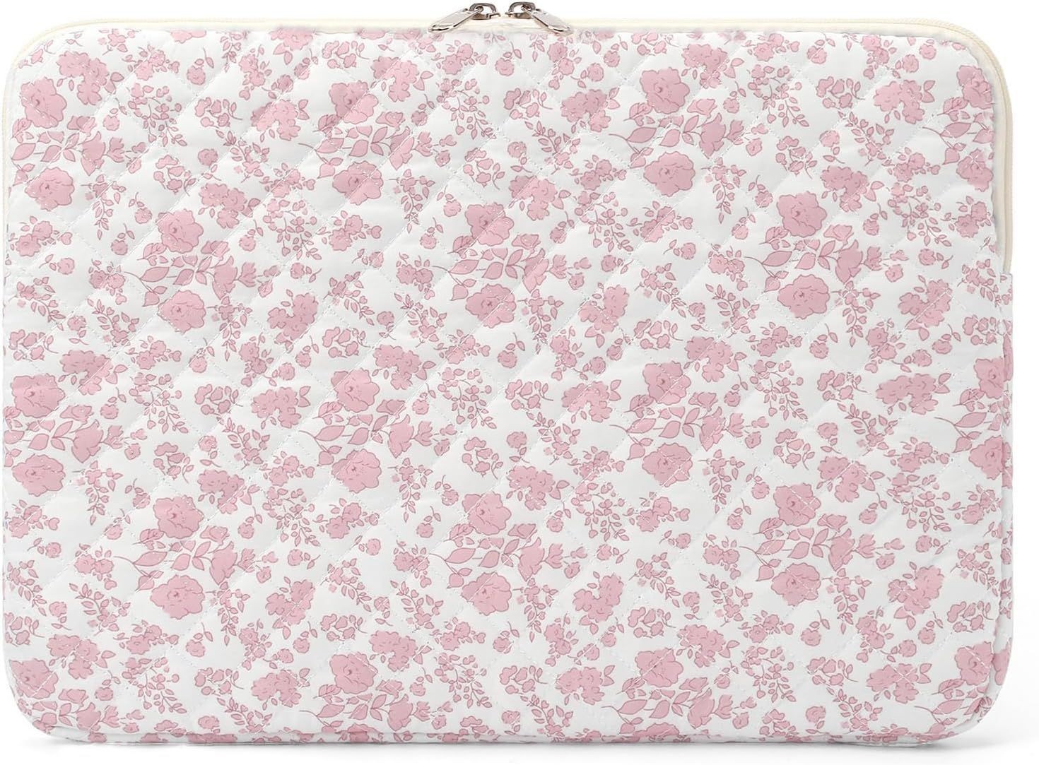 Puffy Laptop Sleeve 13 Inch Cute Quilted Laptop Protective Case Padded Floral
