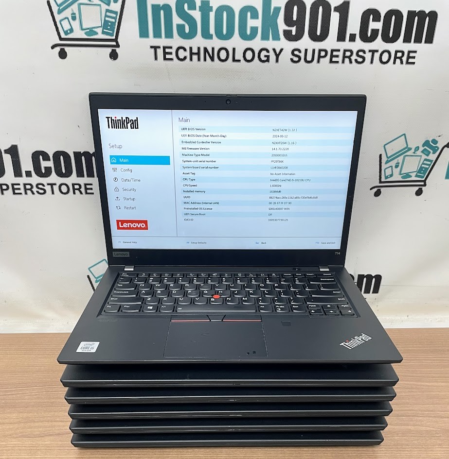 LOT 6 Lenovo ThinkPad T14 Gen 1 1080p Intel i5-10210U 1.60GHz 16gb RAM 256gb SSD