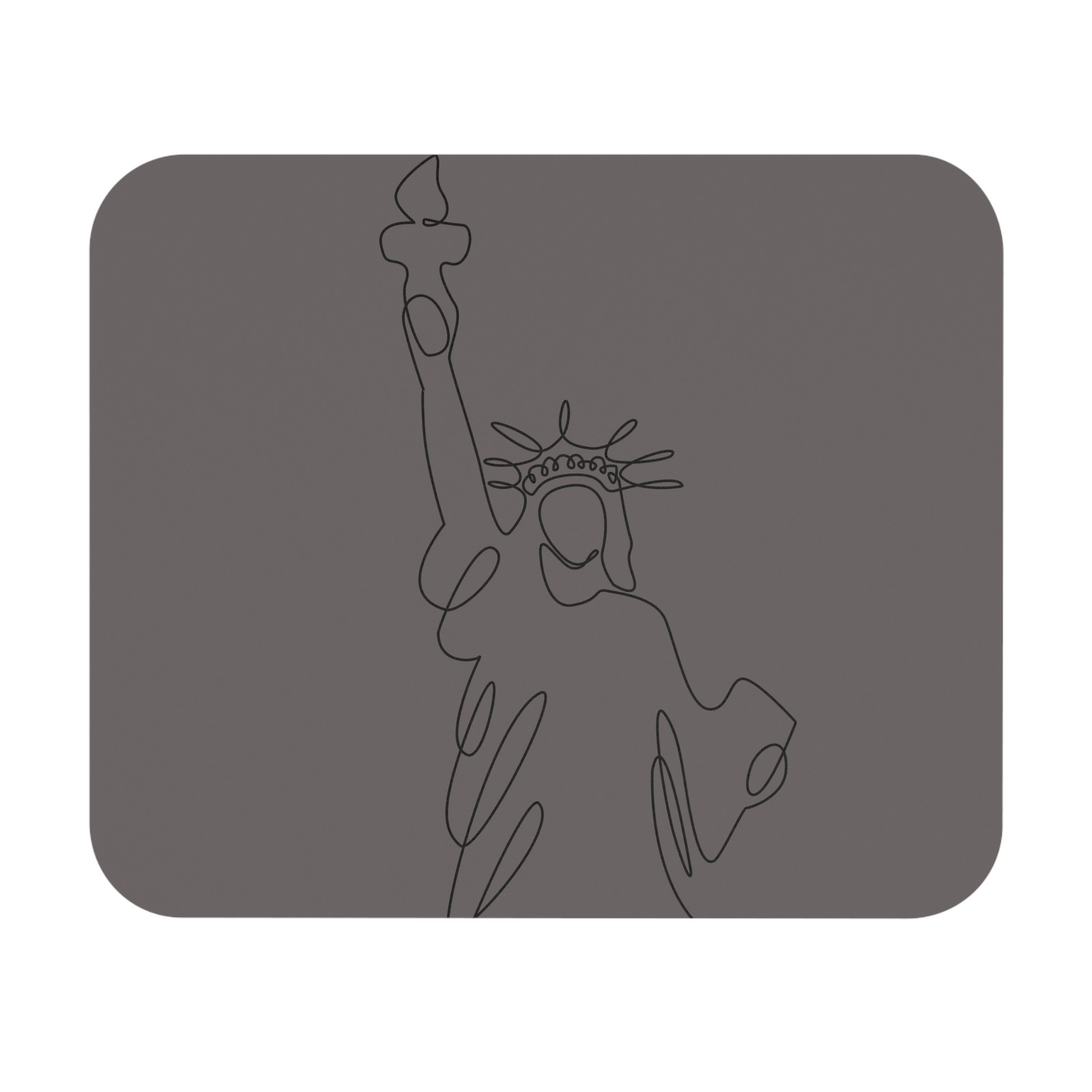 mouse pad-Statue of Liberty Line Art Mouse Pad | Minimalist NYC Desk Mat